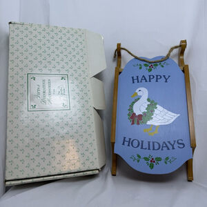 Vtg The Creative Circle‎ Happy Holidays Duck Hanging Shelf Sled